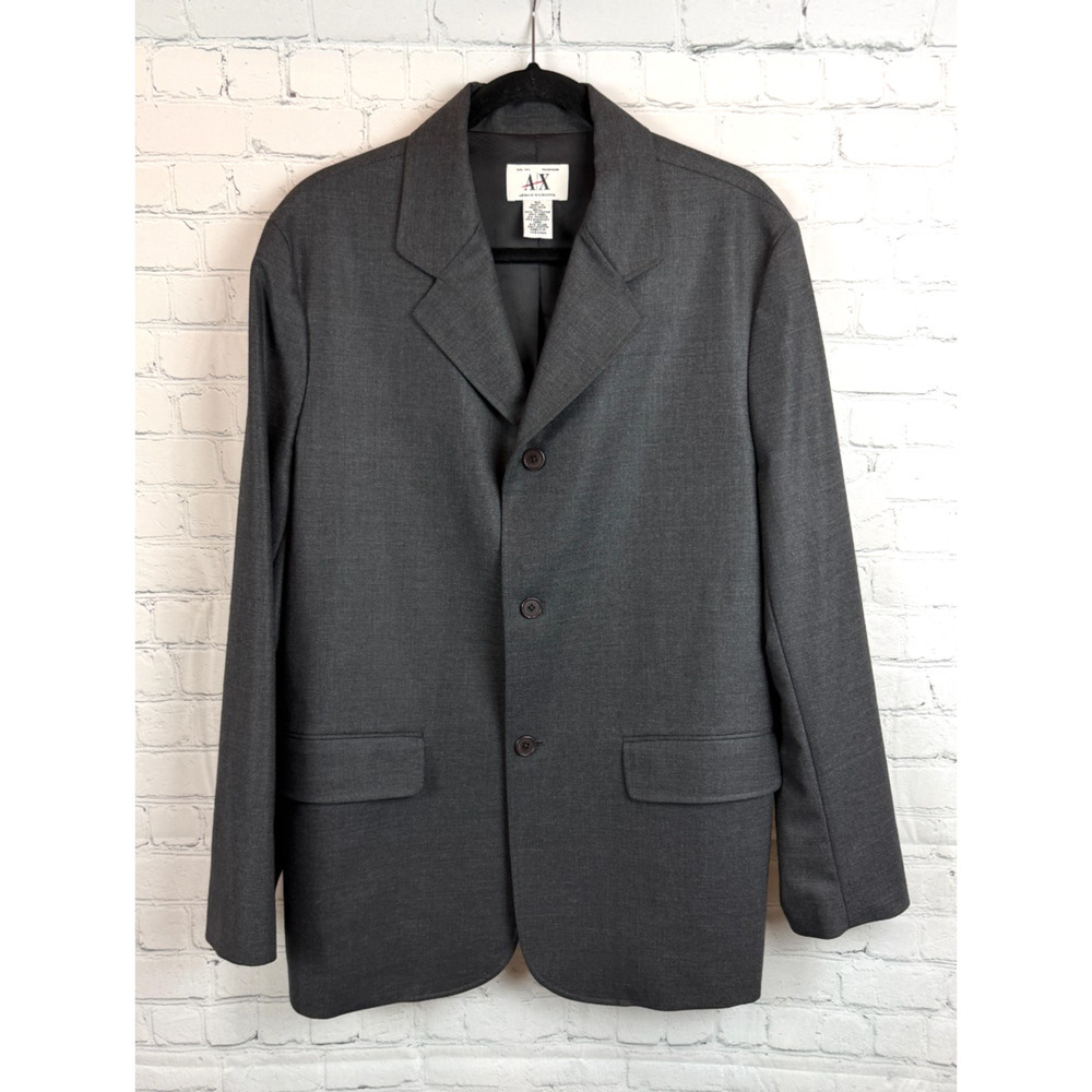 ARMANI EXCHANGE gray wool blend mens blazer 40 NWOT